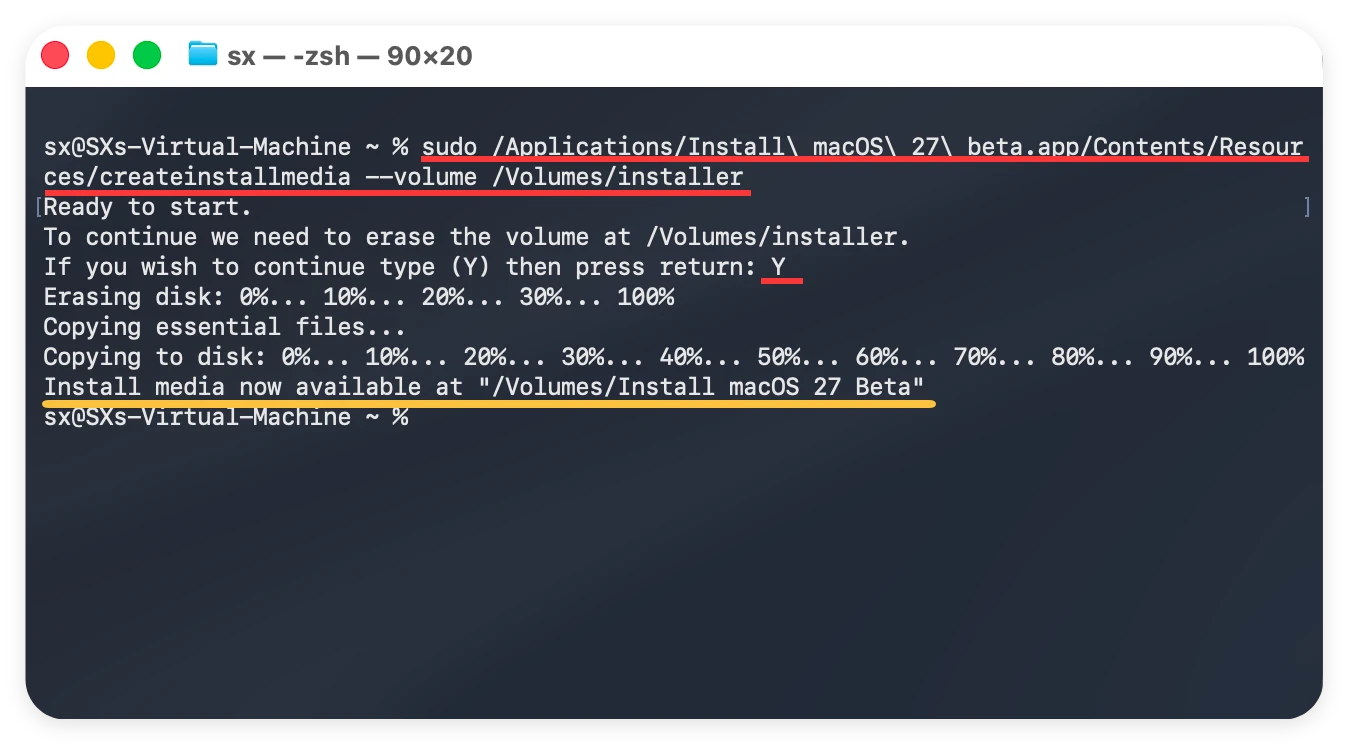 macOS 27 bootable USB