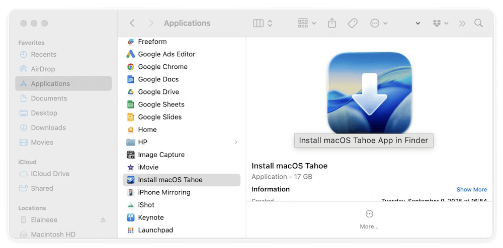 create macOS Tahoe beta USB installer
