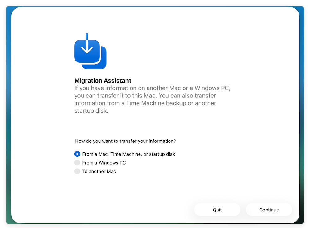 migrate data from macOS Sequoia to macOS Tahoe