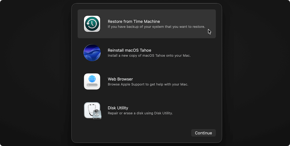 restore Mac from external hard drive