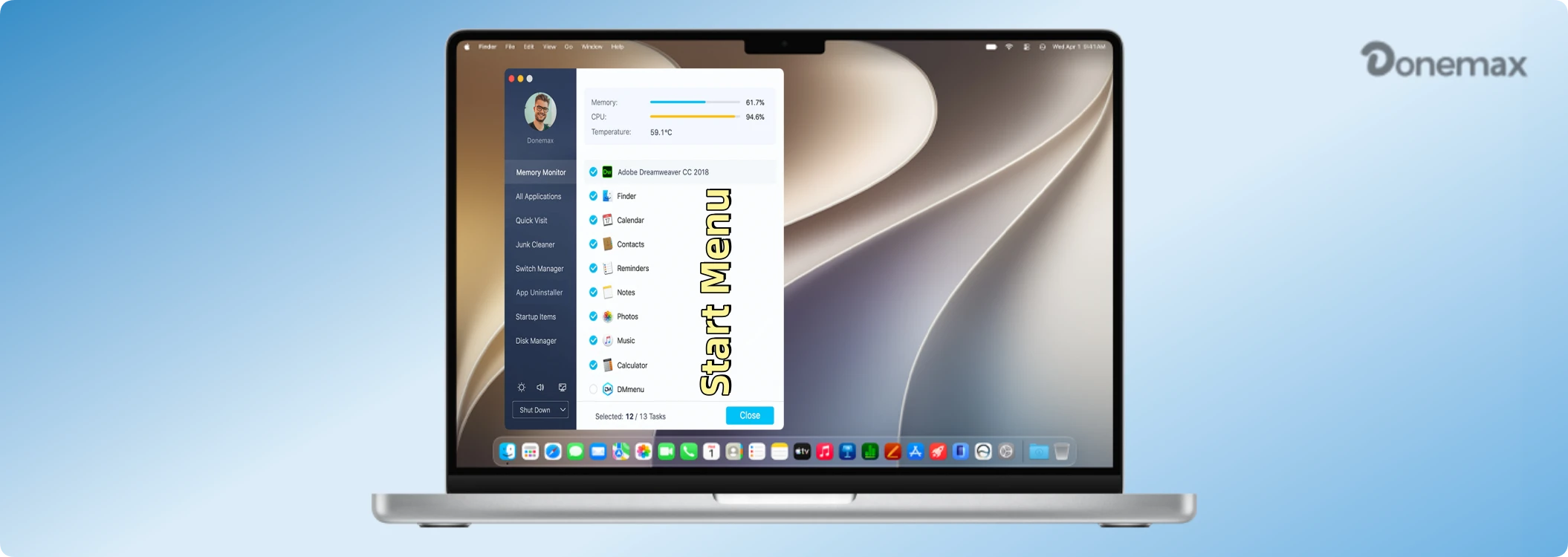 macOS Golden Gate start menu