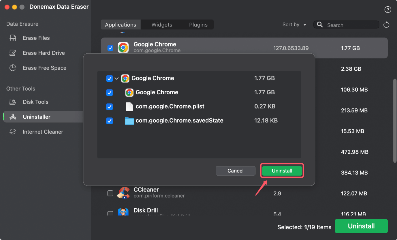  click on Uninstall button again
