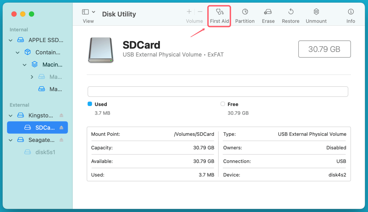 Mac says an SD card is full but you can't see any files
