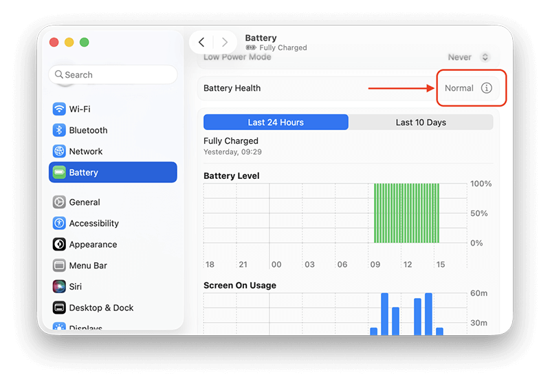 Check Battery Health and Cycle Count