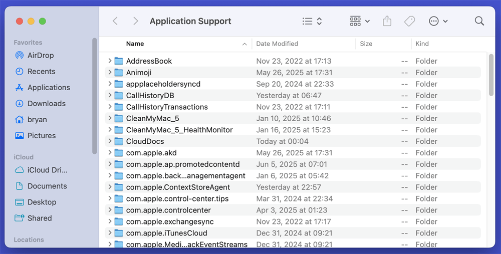 Clear Application Support Junk