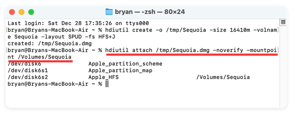 mount disk image on Mac