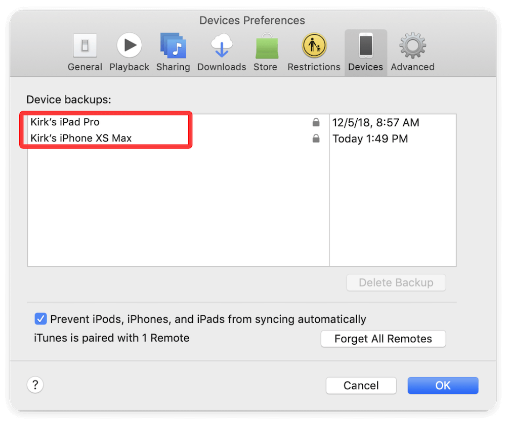delete iOS files on Mac