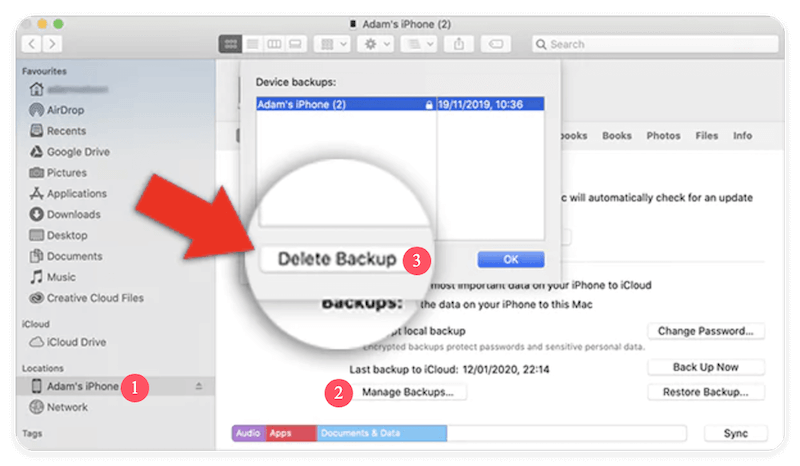 delete iOS files on Mac