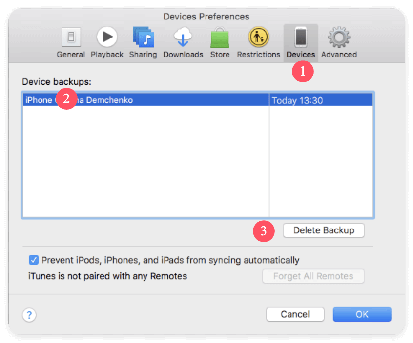 delete iOS files on Mac