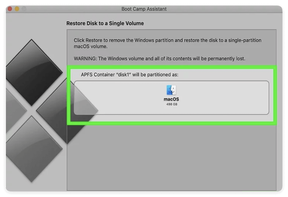 delete Windows from Mac