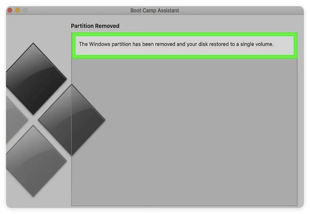 delete Windows from Mac
