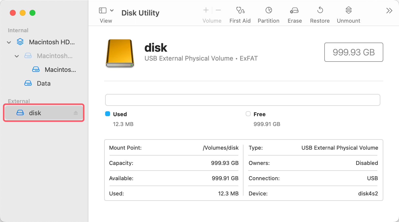 pick the disk you want to use