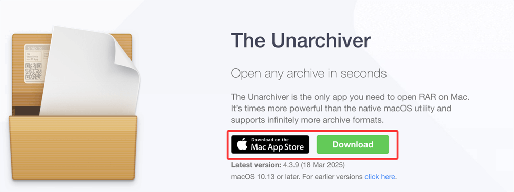 Download and Install The Unarchiver