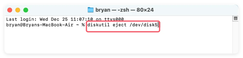 eject or force eject external device on Mac