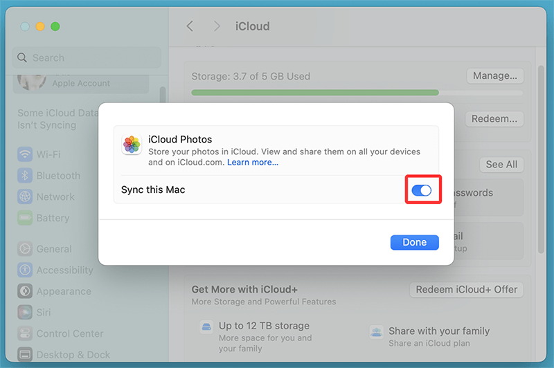 Enable iCloud Photos