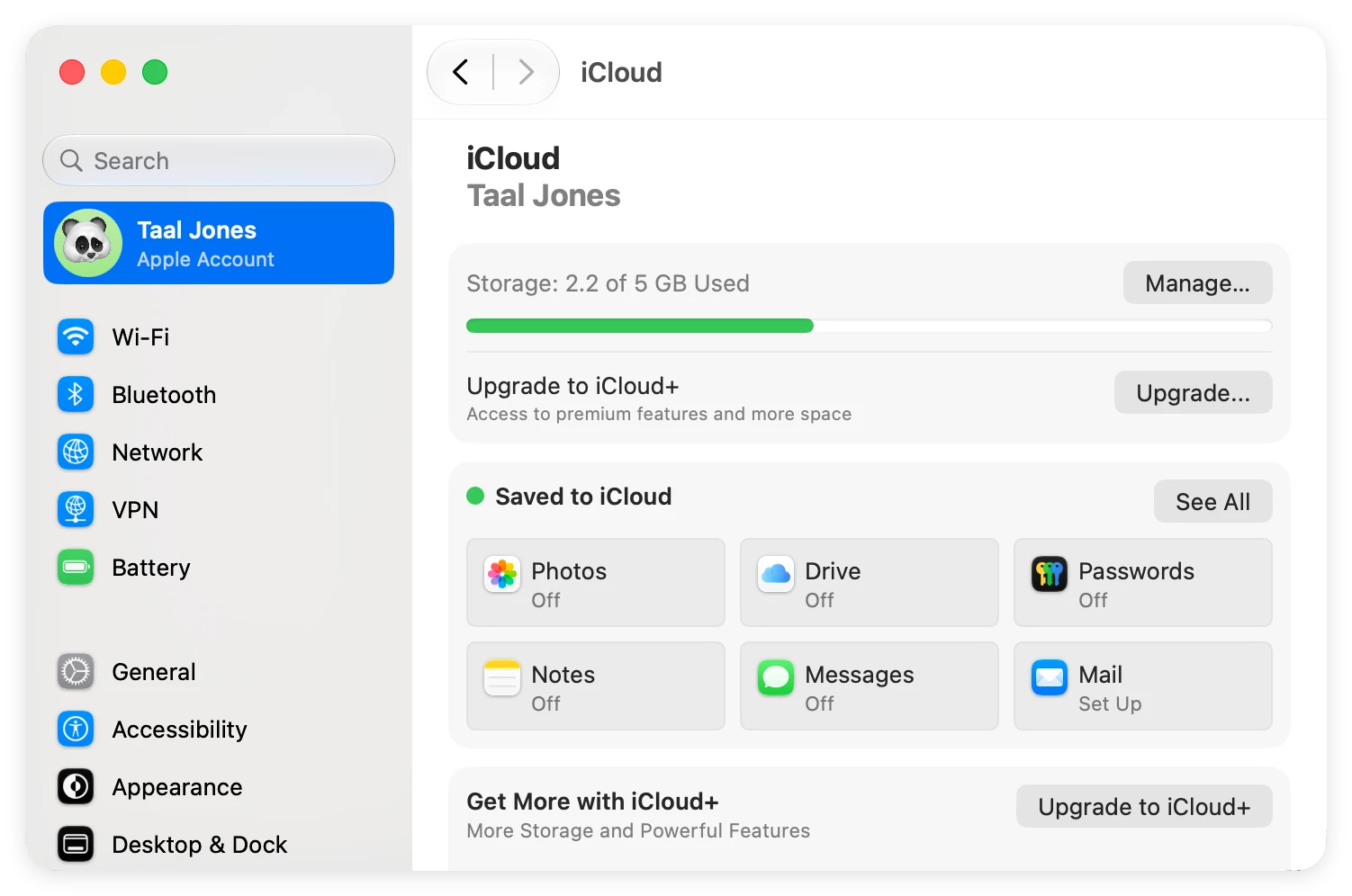 how to enable or disable iCloud backup on macOS 27 Golden Gate