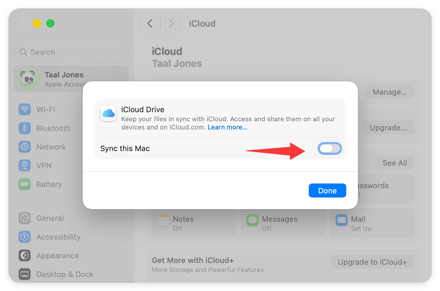 how to enable or disable iCloud backup on macOS 27 Golden Gate