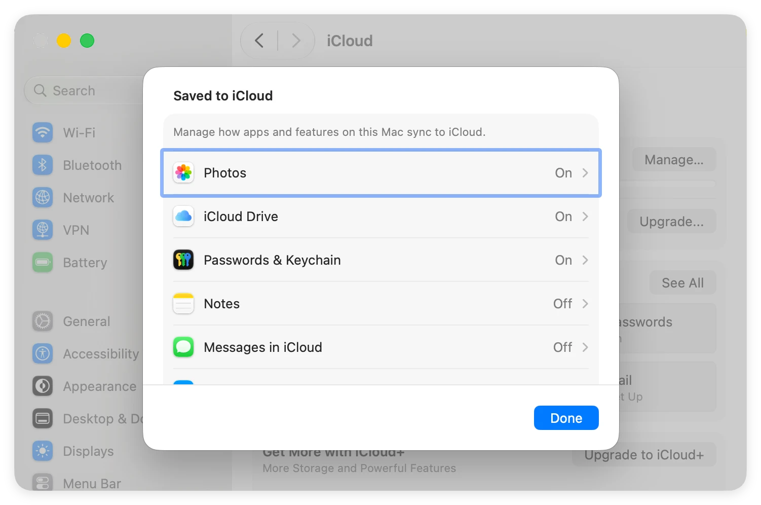 how to enable or disable iCloud backup on macOS 27 Golden Gate