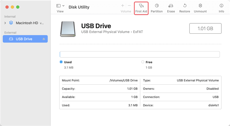 Erase Button Greyed Out in Disk Utility