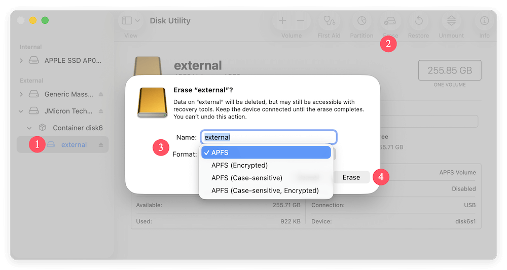 fixe read-only external drive on macOS Tahoe