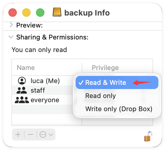 fixe read-only external drive on macOS Tahoe