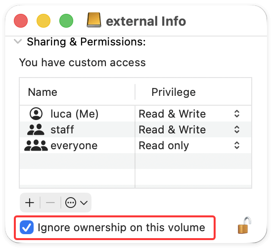 fixe read-only external drive on macOS Tahoe