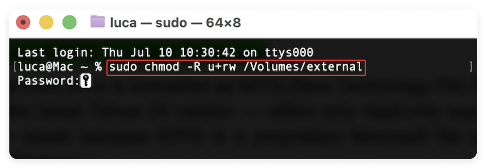 fixe read-only external drive on macOS Tahoe