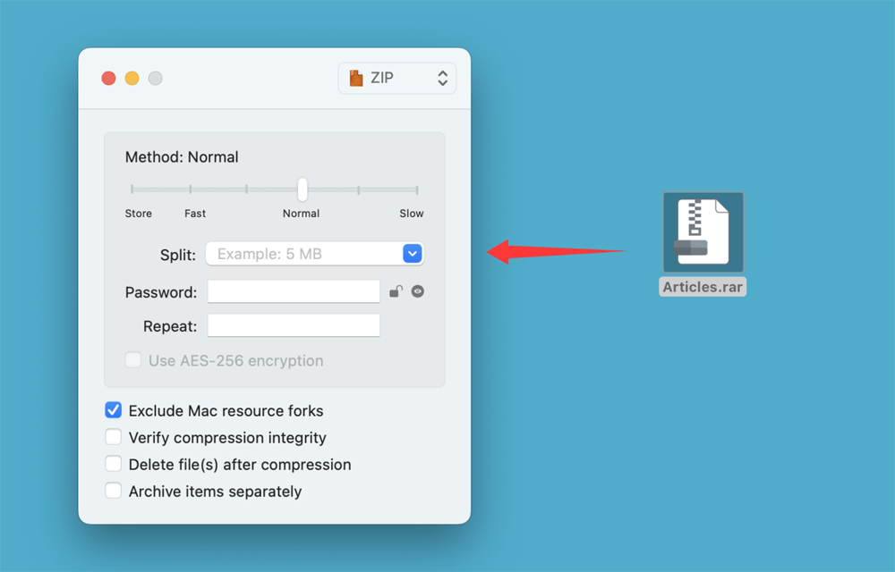 Extract the RAR File with Keka