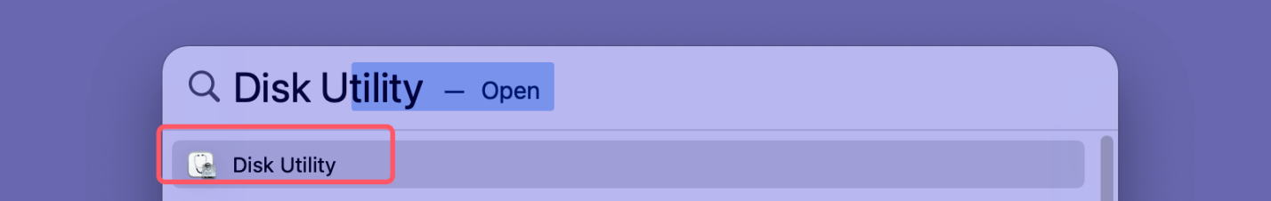 Open Disk Utility
