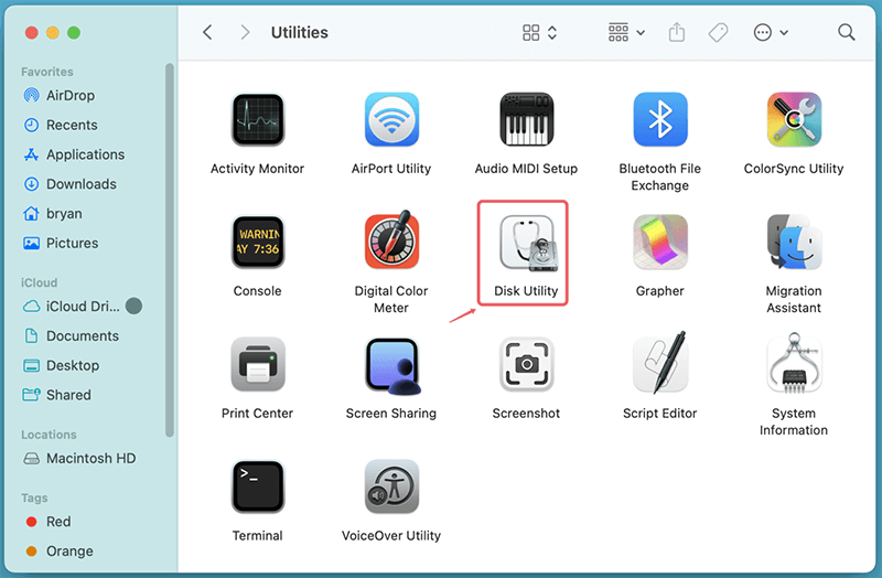 Open Terminal from Utilities via Applications