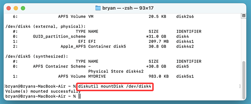 Mount the Disk or Volume