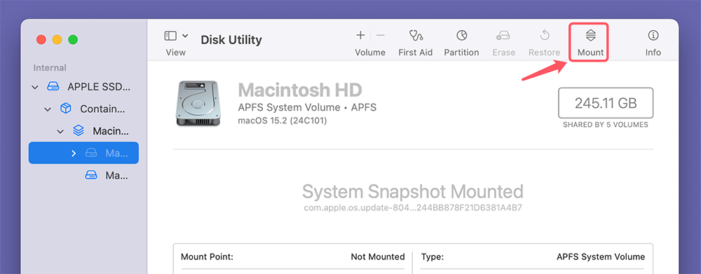 Use Disk Utility to Mount the Fusion Drive