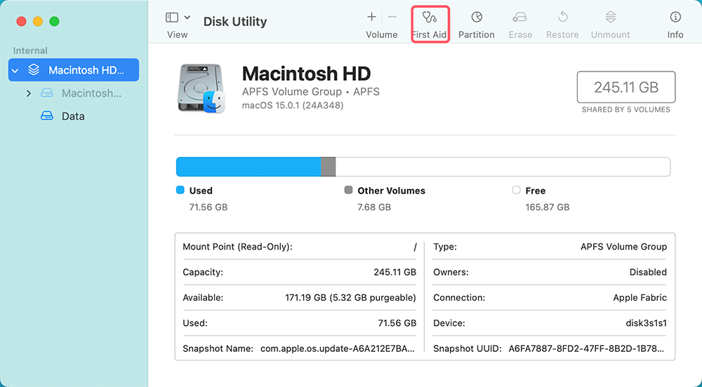 Disk Utility can help identify any disk errors