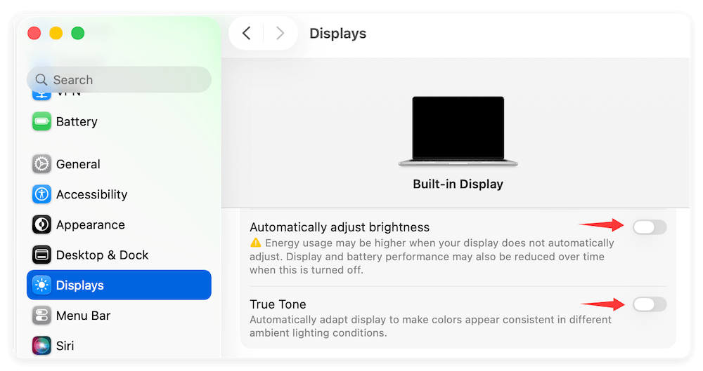 fix MacBook screen flickering - change display settings