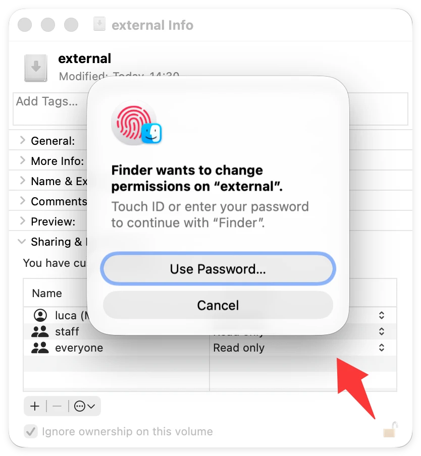 external hard drive read only macos 27 golden gate fix