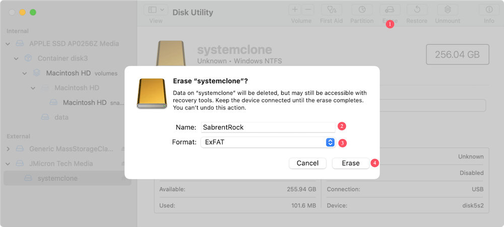 Sabrent Rocket external SSD ready-only on Mac