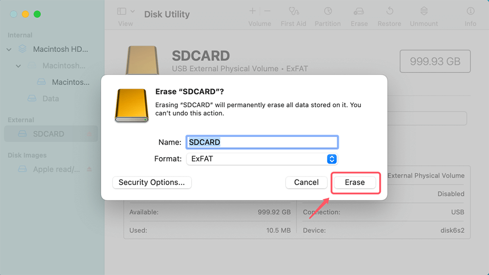 start the formatting process