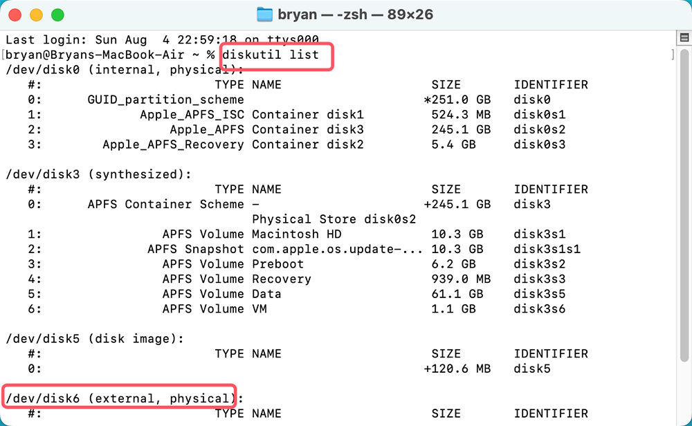 Format SD Card with Terminal