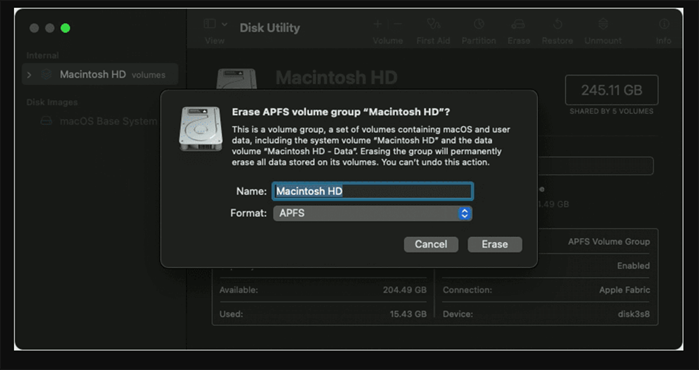 Erase Your Mac's Drive via Disk Utility