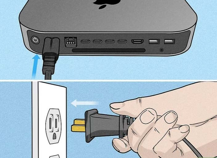Connect your Mac Mini to a power source