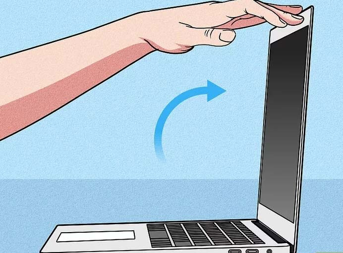 Take off the laptop's lid