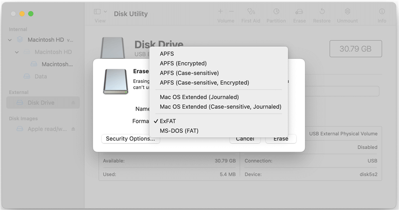check if the SD card is formatted to the file system you selected