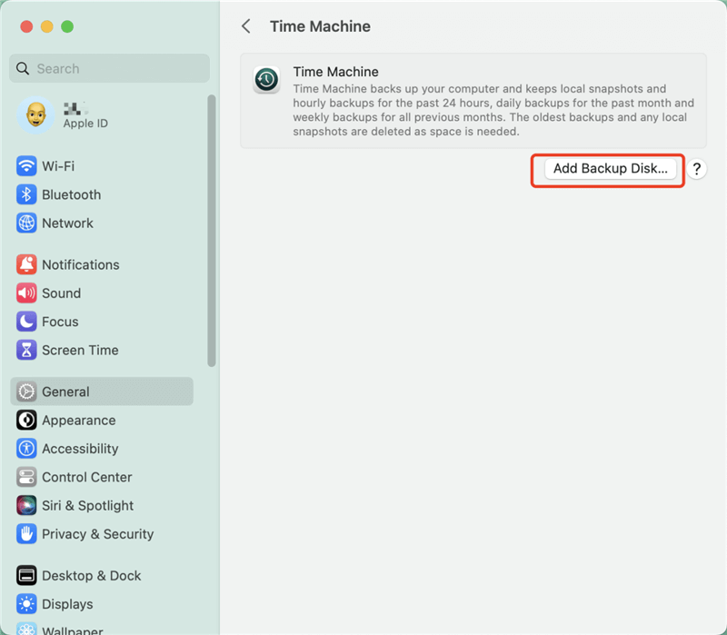 Setting Up Time Machine Backups