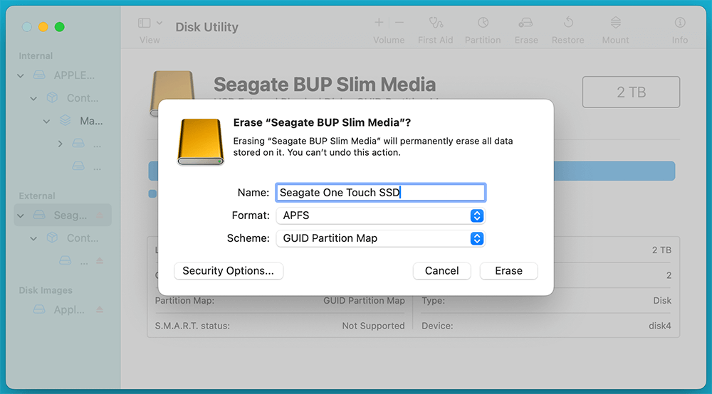 Set Scheme to GUID Partition Map