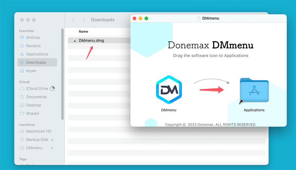 drag the software to Applications folder