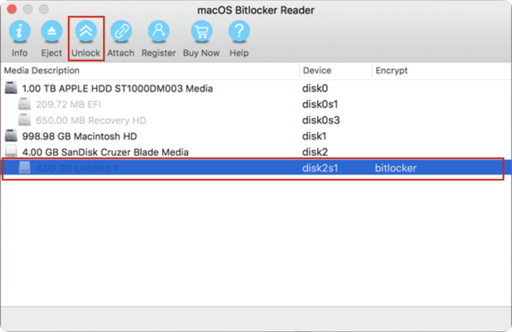 open BitLocker encrypted USB drive/external disk/SD card on Mac