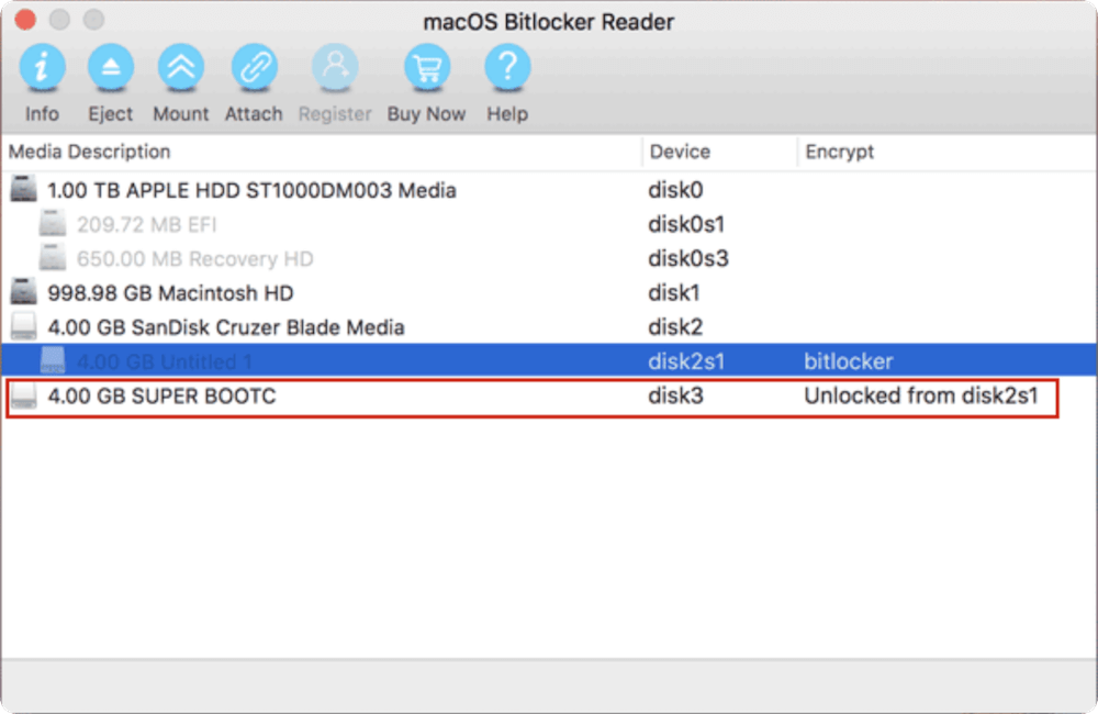 open BitLocker encrypted USB drive/external disk/SD card on Mac