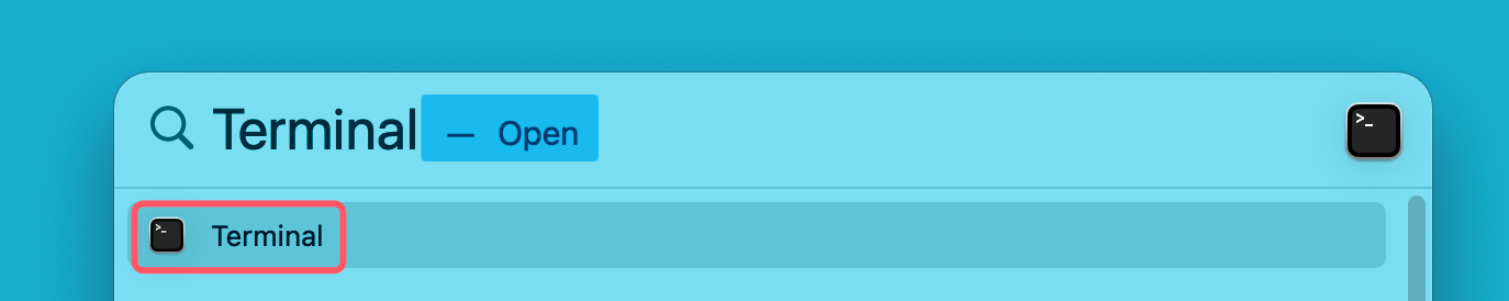 type 'Terminal' into Spotlight