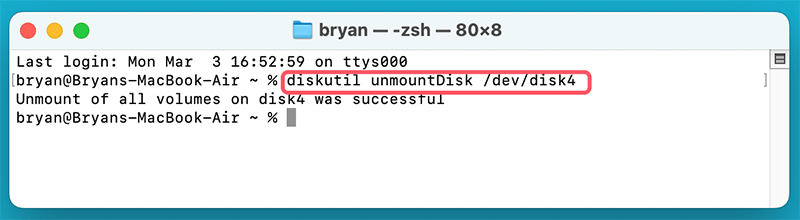 Unmount the Disk