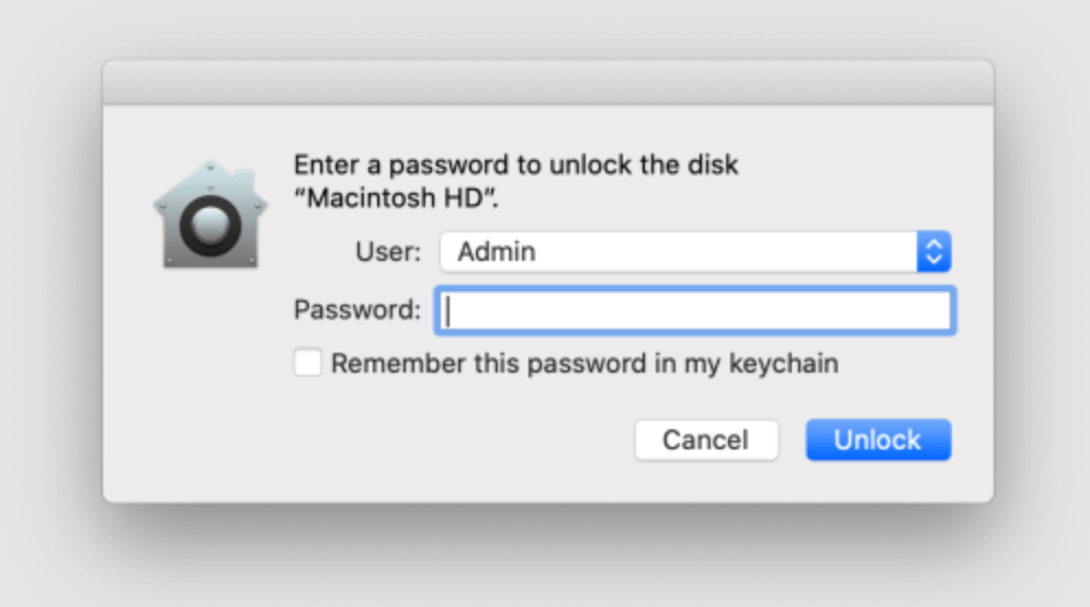 Select the drive and click on Unlock